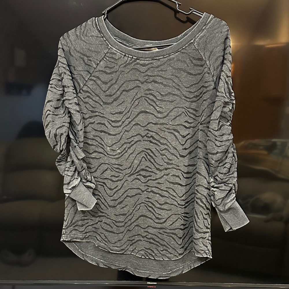 Gray Zebra Print Women's Top